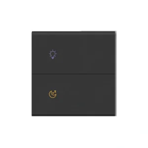 JD5 Zigbee N&L 2 Gang AG tempered Glass Wall switch - JD5GDN2-Glass-brown