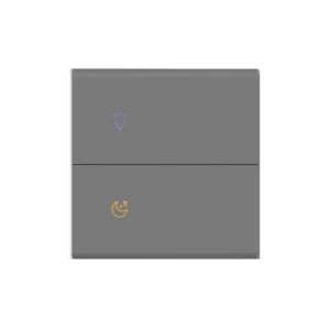 D5 Zigbee N&L 2 Gang AG tempered Glass Wall switch - JD5GDN2-Glass-gray