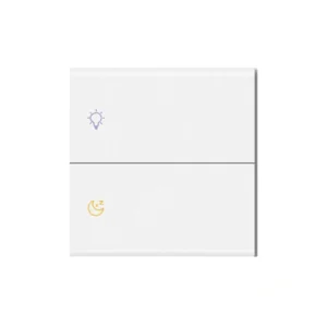 JD5 Zigbee N&L 2 Gang AG tempered Glass Wall switch - JD5GDN2-Glass-white